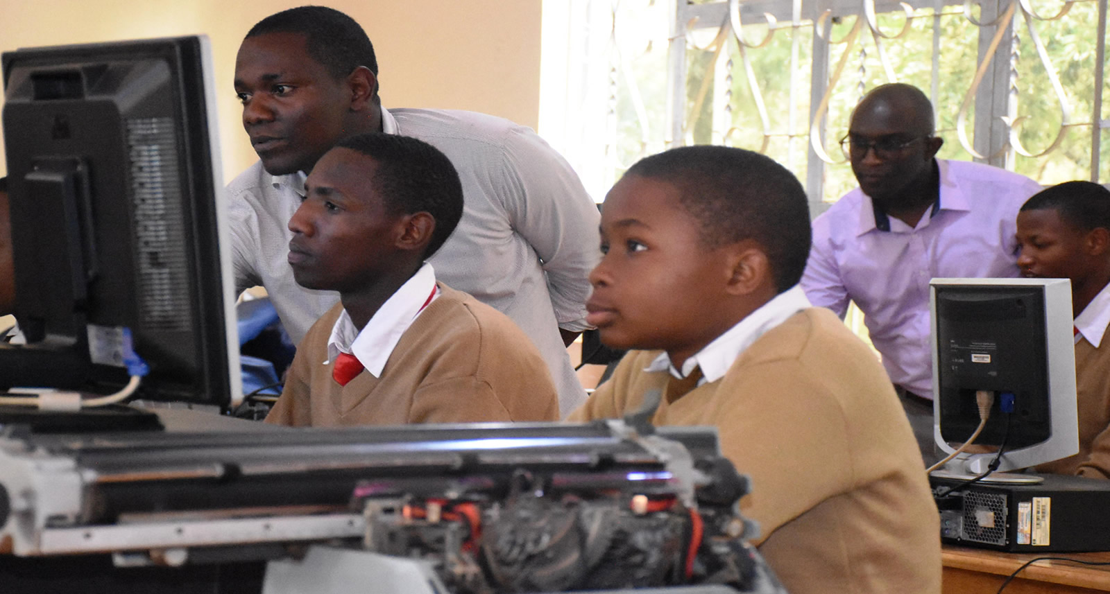 Students can practices use of computers at anytime they are free.